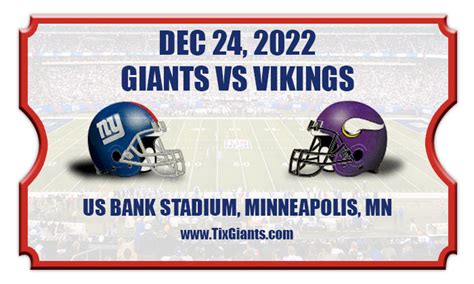 Based on recent against-the-spread trends, the model predicts the Vikings will cover the spread in this NFC Wild Card game with 52. . Vikings vs giants tickets